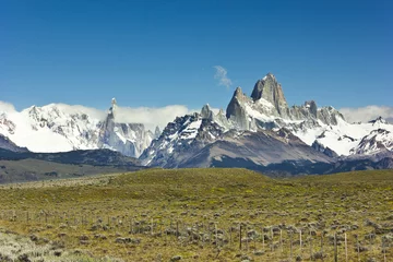 Wall murals Cerro Torre scenic view on mountain Fitz Roy in Argentina Patagonia