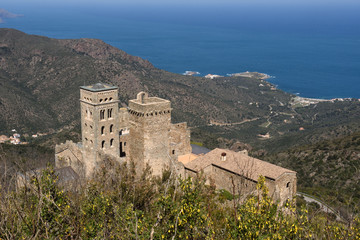 Fototapeta na wymiar Benedictine monastery of Sant Pere de Rodes, Girona province, Catalonia, Spain