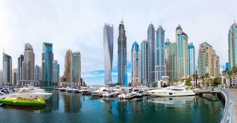 Panorama of Dubai marina