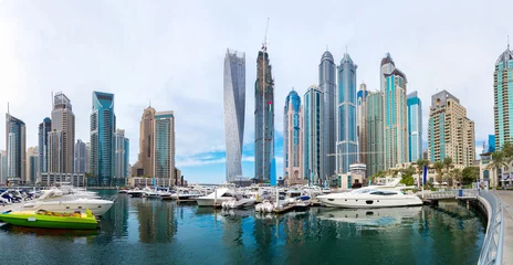 Foto op Canvas Panorama van de jachthaven van Dubai © Sergii Figurnyi