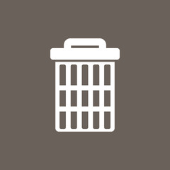 Delete, Recycle Bin,Trash Can Or Dustbin Icon on Dark Gray Color. Eps-10.