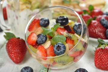 Fruit salad with blueberries