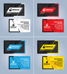 4 Set Modern business card template, Illustration Vector 10
