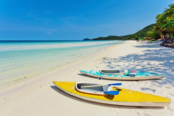  kayaks at the tropical beach