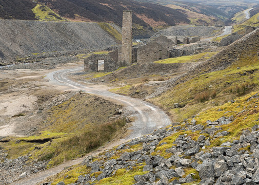 The Ruins Of Old Gang Smelting Mill Near Swaledale Part Of The 19th Century Lead Mining Industry In The Yorkshire Dales, Now A National Park.