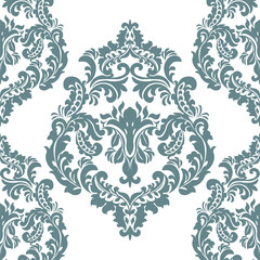 Vintage Damask Royal ornament element. Luxury texture for wallpapers, fabric, textile, design, wedding invitations, greeting cards, background, cards. Blue colors. Vector