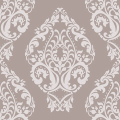 Vector Damask Pattern ornament Imperial style. Ornate floral element for fabric, textile, design, wedding invitations, greeting cards, wallpaper. Oyster pink color