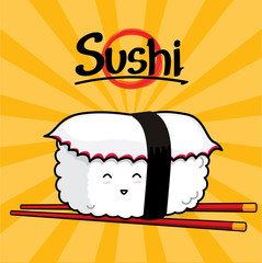 Tako Nigiri Sushi cartoon