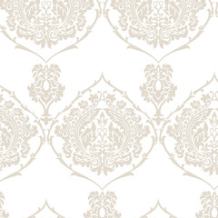 Golden Floral ornament pattern. Elegant luxury texture for wallpapers, backgrounds and invitation cards. Gold and white colors. Vector
