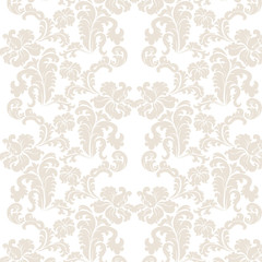 Vintage elegant lily flower ornament pattern. Luxury texture for wallpapers, backgrounds and invitation cards. White and beige colors. Vector