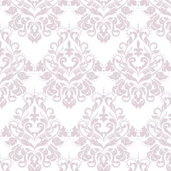 Fototapete Vector floral damask ornament pattern. Elegant luxury texture for textile, fabrics or wallpapers backgrounds. Lavender color © castecodesign