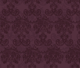 Vector floral damask ornament pattern. Stylized lily flower. Elegant luxury texture for textile, fabrics or wallpapers backgrounds. Red color