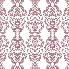 Vintage Damask Elegant Royal ornament pattern. Luxury texture for wallpapers, fabric, textile, design, wedding invitations, greeting cards, background, cards Red colors. Vector