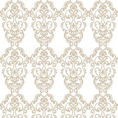 Vector Damask Pattern ornament Imperial style. Ornate floral element for fabric, textile, design, wedding invitations, greeting cards, wallpaper. Black and white color