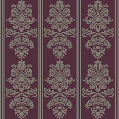 Baroque Pattern ornament. Vintage floral style damask element for texture, fabric, wallpaper, or invitation cards. Red color. Vector