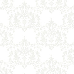 Vector floral damask pattern background. Luxury classic floral damask ornament, royal Victorian vintage texture for wallpapers, textile, fabric. Delicate floral baroque element.