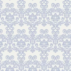 Fototapete Vector floral damask ornament pattern. Elegant luxury texture for textile, fabrics or wallpapers backgrounds. Blue color © castecodesign