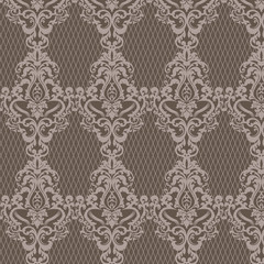 Fototapeta premium Damask ornament pattern silver color. Elegant luxury texture for textile, fabrics or wallpapers backgrounds. Vector