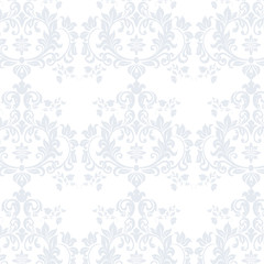 Vintage Classic Damask acanthus leaf ornament element. Luxury texture for wallpapers, backgrounds and invitation cards. Serenity blue colors. Vector