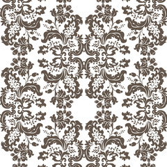 Vector Vintage Damask Pattern ornament Imperial style. Ornate floral element for fabric, textile, design, wedding invitations, greeting cards, wallpaper. Brown sugar color