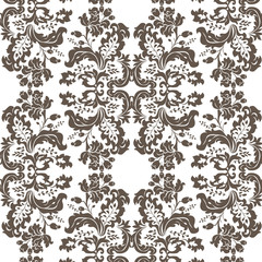 Vector Vintage Damask Pattern ornament Imperial style. Ornate floral element for fabric, textile, design, wedding invitations, greeting cards, wallpaper. Brown sugar color