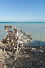 Wicker Chair on Beach near red sea