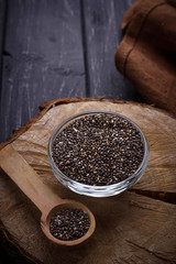 Healthy chia seeds in bowl