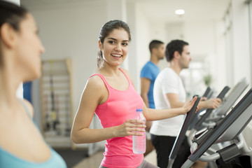 Young people in the gym