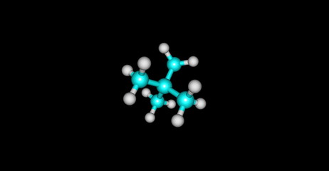 Neopentane molecular structure isolated on black