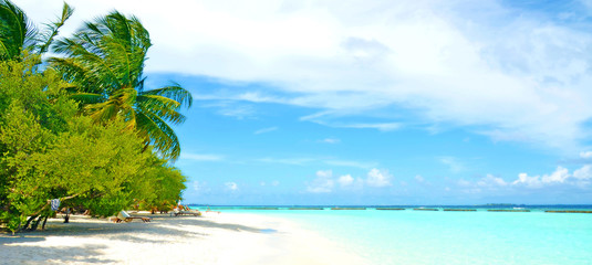 tropical beach paradise panorama