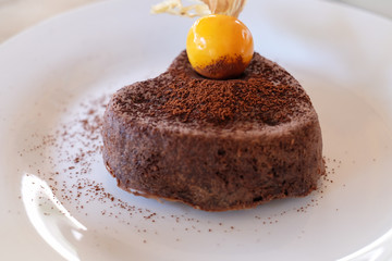 Chocolate lava cake / Chocolate lava cake with heart shape