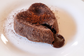 Chocolate lava cake / Chocolate lava cake with heart shape