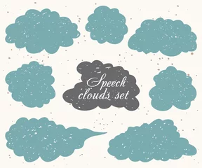 Gordijnen Set of hand drawn speech clouds © Tamiris