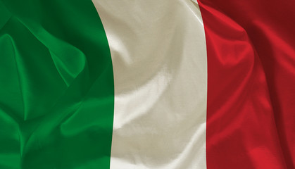 Italian flag on the white background with space for text