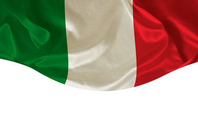 Fototapeta premium Italian flag on the white background with space for text