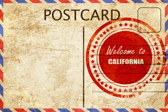 Vintage Postcard Welcome To California