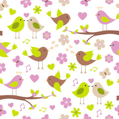 Vector seamless texture on the spring theme.