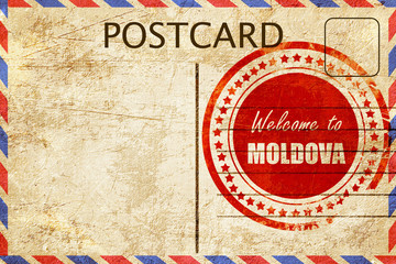 Vintage postcard Welcome to moldova