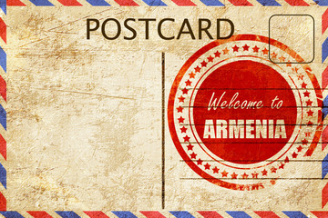 Vintage postcard Welcome to armenia