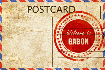 Vintage postcard Welcome to gabon