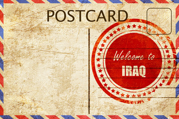 Vintage postcard Welcome to iraq