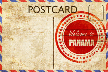 Vintage postcard Welcome to panama