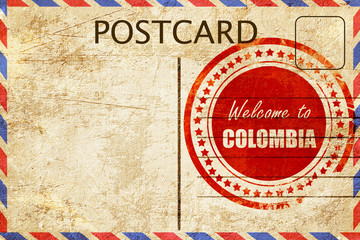 Vintage postcard Welcome to colombia