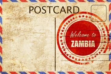 Vintage postcard Welcome to zambia