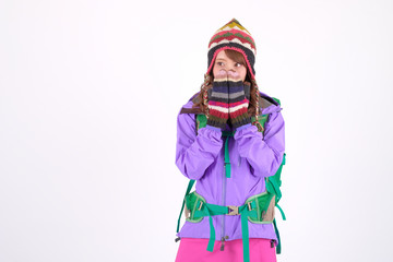 山ガール　日本人女性　白バック