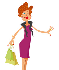 woman with shopping bags