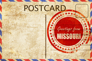 Vintage postcard Greetings from missouri