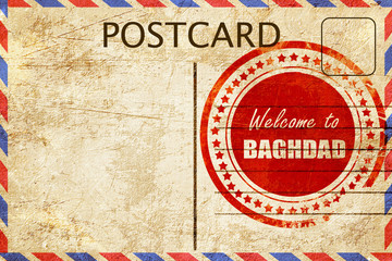 Vintage postcard Welcome to baghdad