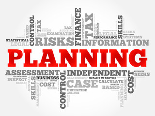 PLANNING word cloud, business concept