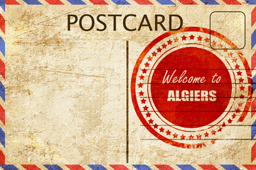 Vintage postcard Welcome to algiers